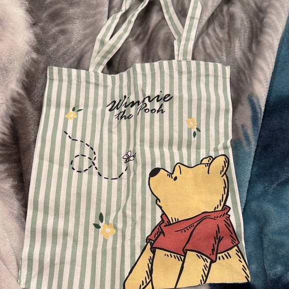 NWOT Winnie the Pooh Striped Tote Bag - Picture 1 of 1